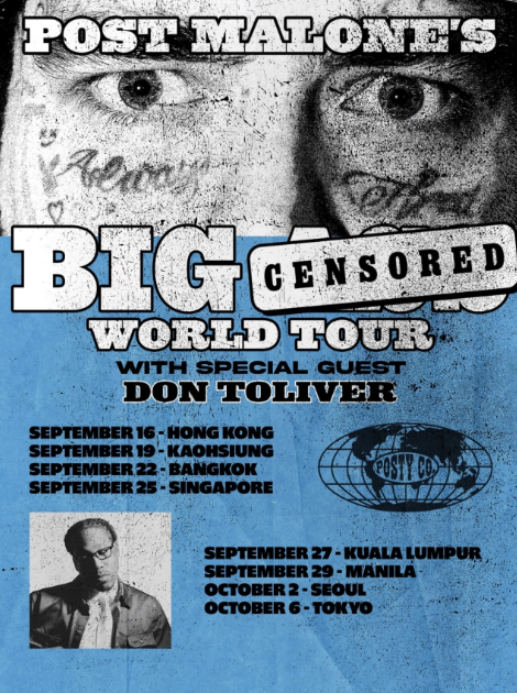 Post Malone Presents The BIG Stadium 世界巡回演唱会-新加坡站海报