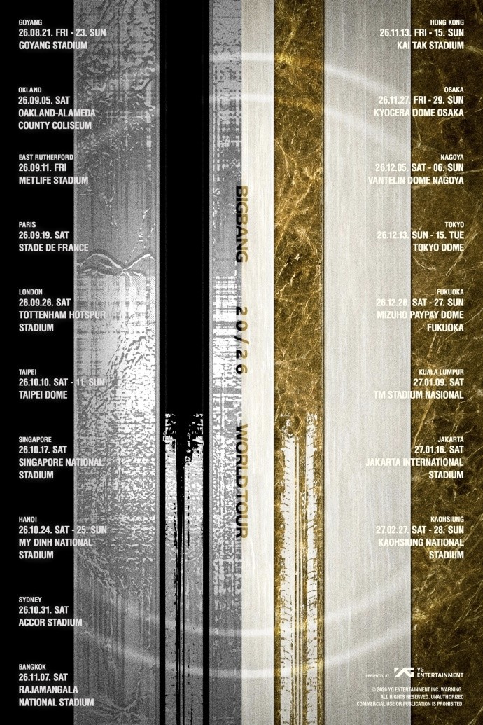 BIGBANG 2026 世界巡演海报