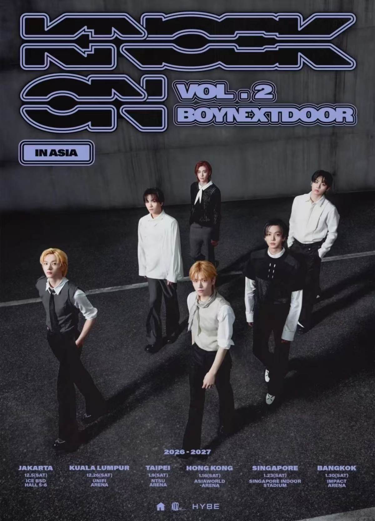  BOYNEXTDOOR‘KNOCK ON Vol.2’巡演-香港站海报
