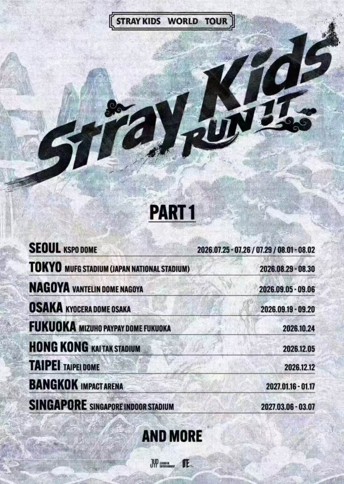 Stray Kids世界巡演〈RUN IT〉-台北站海报